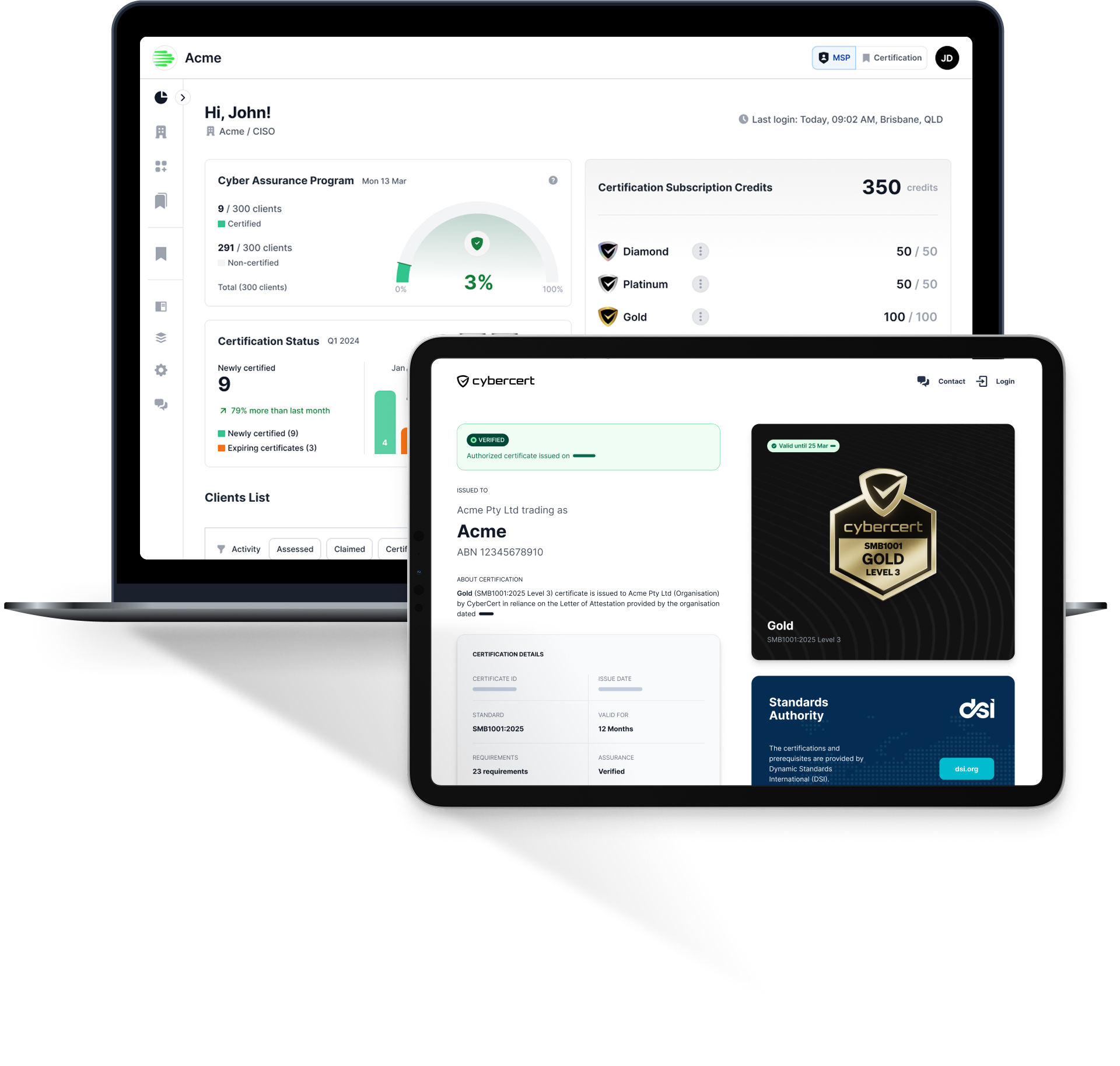 CyberCert Partner Dashboard